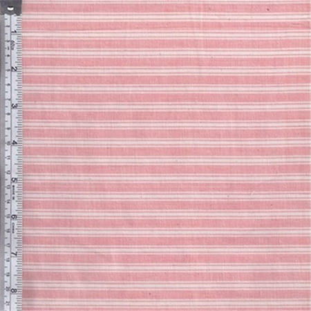 Textile Creations RW0100 Rustic Woven Fabric, Stripe Rose And White, 15 yd.