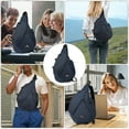 thumbnail image 7 of Large Crossbody Sling Bag for Men Waterproof Shoulder Bag One Strap Sling Backpack for Travel,Work,Hiking,Cycling,Daily,602-Grey, 7 of 7