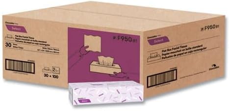 Select Flat Box  Tissue 2-Ply White 100 Sheets Per Box 30 Boxes Per Each Carton