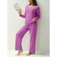 thumbnail image 2 of MINTREUS Women's Pajama Set Long Sleeve Sleepwear Ladies Soft Pjs Lounge Sets, 2 of 6