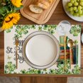 thumbnail image 4 of St. Patrick's Day Placemats Set of 12, Lucky Shamrocks Boots Green Leaves Retro Placemats for Dining Table, Place Mats for Kitchen Tabletop, Waterproof Wipeable Dining Table Mats Set, 4 of 9