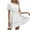 White, variant on QUYUON One Shoulder Dresses for Women Casual Summer Short Sleeve Mini Dress Solid Color Elastic Waist Ruffle Tiered Pleasted A-Line Babydoll Dress Short Beach Sundress Style D-1926 Black L