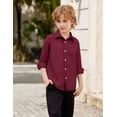 thumbnail image 3 of Arshiner Boys Long Sleeve Dress Shirt Button Down Shirts Formal School Uniform Shirt, 3 of 6