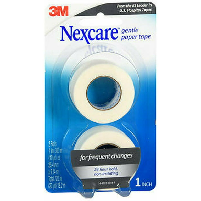 Nexcare Gentle Paper Tape 1 inch x 10 Yards, 2 Rolls, Size: Pack of 2