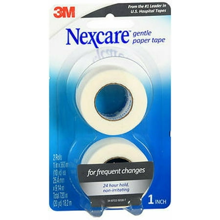 Nexcare Gentle Paper Tape, 1 In X 360 In (10 Yd), 2 Ct, 3-Pack