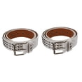 thumbnail image 4 of 2 PCS Studded Belt Punk Ratchet Waist Goth 's White, 4 of 8