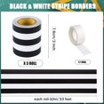 thumbnail image 2 of Borde de tablón de anuncios FOBSME con borde, 99 pies, rayas negras/blancas, 2 of 7
