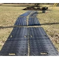 thumbnail image 4 of 12Pcs 3' x 6' Ground Protection Mats w/ 22 Pcs Single Connectors - Double Sided Diamond Plated Tread Design High Density Polyethylene Mat, Easily Supports 60 Ton Loads on Lawns, Dirt, 4 of 9