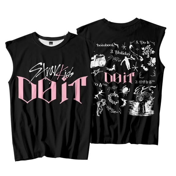 KPOP Stray Kids SKZ Do It Tracklist Merch Tank Top – Unisex Sleeveless Graphic Shirt, Casual Streetwear for STAY Fans Support