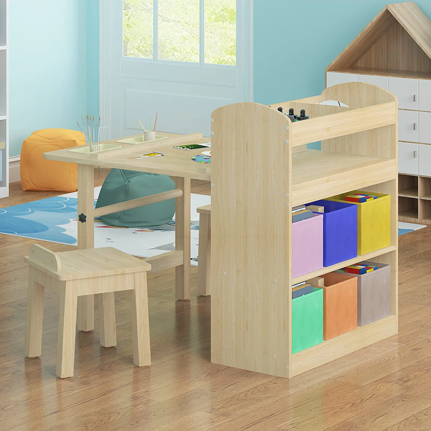 MEEDEN Kids Art Table, Solid Birch Wood Kids Table — MEEDEN ART