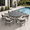 Black Table-Wheat Cushion, variant on DIFY 5PCS Outdoor Patio Dining Set 41" Round Table and 4 Rattan Chairs, Gray