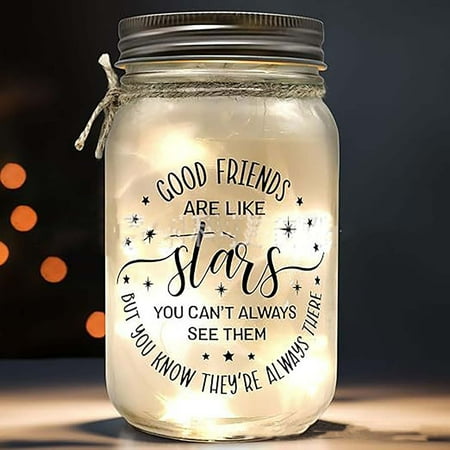 

Mason Jar Lights Birthday Gifts for Friend - Christmas Decor Gifts for Bestie Best Friend Soul Sister Sister in Law Work Bestie Coworker - 10 LEDs Home Decoration for Night Warm Light