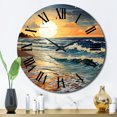 thumbnail image 1 of Designart "Shimmering Sands by the Beach II" Nautical & Beach Oversized Wall Clock, 1 of 6
