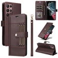 thumbnail image 1 of FOXDOCK Funda tipo Cartera para Samsung Galaxy S24 Ultra – Cubierta de Cuero PU con Múltiples Ranuras, Bolsillo para Efectivo y Correa de Muñeca, 1 of 6