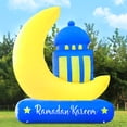 thumbnail image 5 of DeeKom Inflatable Ramadan Crescent Moon Decorations, Blow Up Islamic Eid Decor, Muslim Holiday Outdoor Decorations and Holy Celebration Decor with LEDs, Celebrate Fasting, Introspection, and Prayer, 5 of 7