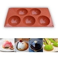 thumbnail image 2 of Molde de silicona extra grande con 5 cavidades y forma hemisférica, 3 paquetes de moldes para hornear para hacer chocolate, pasteles, gelatinas y mousse en cúpula, 2 of 5