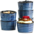 thumbnail image 1 of Hasense 6 oz Ramekins for Baking,Ceramic Souffle Dish Oven Safe Set of 6,Porcelain Dipping Sauce Bowls for Pudding, Creme Brulee, Souffle, Serving Dip, Custard, Ice Cream(Blue), 1 of 7