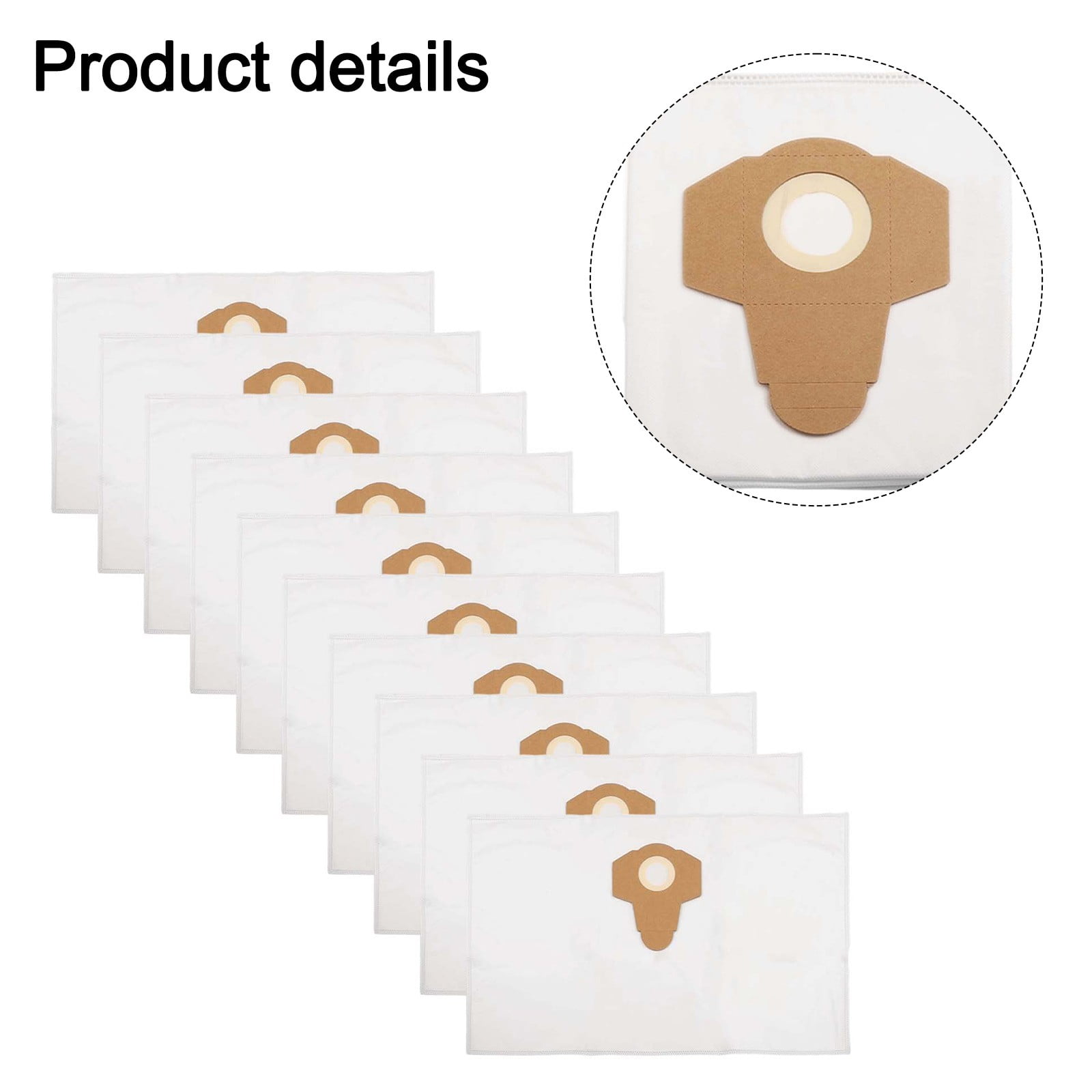 Reusable Dust Bags for Einhell TCVC1820 TEVC 1825 Wet/Dry Vacuum Cleaners 10 Pack