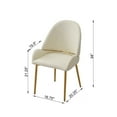 thumbnail image 4 of 71" Leavader White Sintered Stone Dining Table with U shape Gold Stainless Steel Base with 6 Dining Chairs, 4 of 8