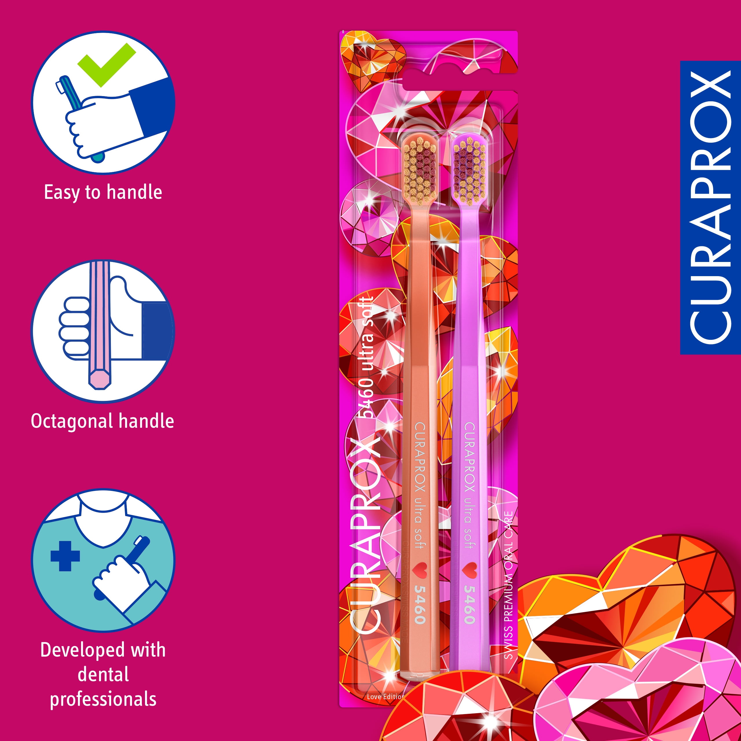 CS 5460 Love Edition 2026, 2 pcs, Ultra Soft & Gentle Toothbrush