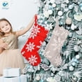 thumbnail image 6 of Deago 20" Christmas Stockings Faux Fur White Snowflake Large Fluffy Xmas Stocking Hanging Ornaments Candy Gift Bags for Christmas Decorations (Red), 6 of 8