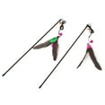 thumbnail image 2 of Cat Feather Toy Plastic Artificial Colorful Cat Teaser Toy Cat Feather Wand, 2 of 7