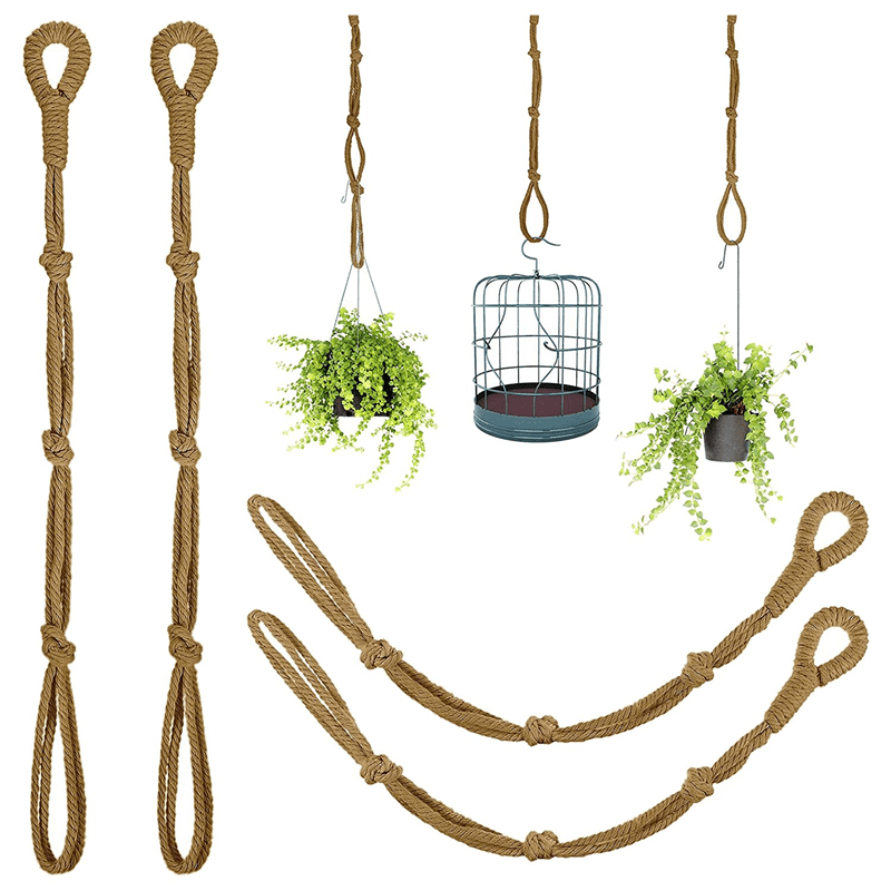 4 Pieces Macrame Beige Plant Hanger Extender Rope Plant Hanging Basket