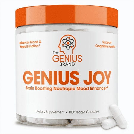 Genius Joy  Nootropic Mood Enhancer Supplement - Support Cognitive Health  Enhance Mood & Neural Function with Brain Boosting L-Theanine - The Genius Brand THE GENIUS BRAND Joy - Serotonin Mood Booster for Anxiety Relief  Wellness & Brain Support  Nootropic Dopamine Stack w/Sam-e  Panax Ginseng & L-Theanine – Natural Anti Stress & Herbal Calm  100 veggie pills. Genius Joy is a safe and effective all-natural serotonin mood boosting supplement to provide temporary relief from anxiety and mood swings. Formulated with the highest quality  researched backed natural ingredients like SAM-e. In just 1 bottle  Genius Joy supports greater motivation  attention span  and energy to improve overall wellbeing and happiness. Professionals  athletes  gamers and everybody in-between can benefit from this life-changing product. Genius Joy was formulated to be the natural cheat code  leading to a mood boost support for stress 1100mg - positive mood and focus support. The headstart to everyday success  leading to you being healthy by habit. It s all about the right mindset after taking the Joy mood booster vitamin! NEVER DWELL ON A LOSS. Genius Joy is the first of its kind! Every single ingredient is backed by research to serve a true purpose & make a lasting difference. It s an alternative to stimulant based prescriptions that doctor s pass out like candy nowadays! With these mood enhance pills  get nootropic performance  stress relief and natural anxiety relief instead of turning to anti anxiety medications! Joy has it all to put you in a great state  similar to cbd anxiety relief. Compares to NutriFlair  Nature s Bounty  Olly  and Natural Vitality Calm. Unlock your own Genius today!