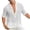 White, variant on ZVNAΖH Mens Cotton Wrinkle Short Sleeve Shirts Button Stand Up Shirts Summer Casual Go Out Beach Shirts, S-3XL