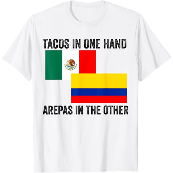 t-shirt Half Colombian Half Mexican Flag 1/2 Heritage Pride T-Shirt mens, woman, white，funny，journey，Crew Neck, Short Sleeve,printing