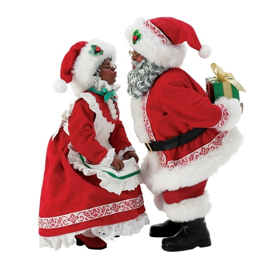 Department 56 Possible Dreams Santa Mrs Claus Northpole Sweethearts African American Christmas Multicolor Figurine 10in H