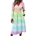 thumbnail image 4 of Long Sleeve Midi Dresses for Women Wrap a Line Maxi Dress Elegant Formal Wrap Dress, 4 of 6