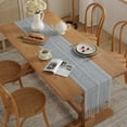 thumbnail image 5 of witspace Rustic Table Runner with Tassels, Cotton Linen Table Decoration for Christmas Holiday Party, Farmhouse Table Runners, Wedding and Dining Decorations, 72 Inches, 5 of 5