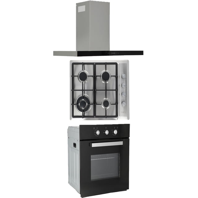 Temax + Vulcano + Motrix ODIPO Campana pared con parrilla de empotre acero inoxidable y horno cristal
