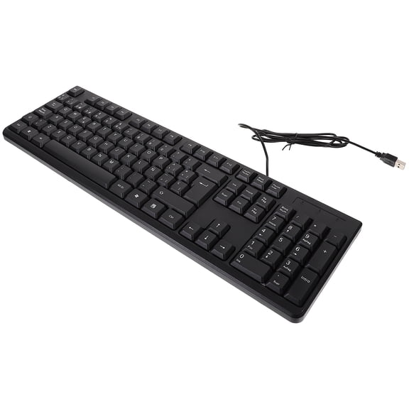 LOLIPPYY Full Size Black Wired USB Keyboard with , Design for Gaming and Office Work