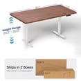 thumbnail image 5 of VIVO Electric 55" x 28" Stand Up Desk, Dark Walnut Table Top, White Frame, 5 of 8
