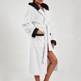 thumbnail image 5 of qolati Soft Robe for Women Warm Long Sleeve Plush Warm Winter Housecoat Spa Towel After Shower Lightweight Fluffy Long Hooded Bathrobe with Pockets, 5 of 7