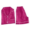 thumbnail image 4 of XIYON Pajama Sets For Women Short Sleeve Ice Silk Pajama Soft Comfy Sleepwear Nightwear 2 Piece Button Down Pjs Loungewear Soft Sleepwear Loungewear, 4 of 4