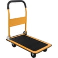 thumbnail image 2 of Foldable Push Cart Platform Cart 330lbs Capacity 4 Wheels 28.7x18.5x32.3inches Yellow Small Flatbed Cart, 2 of 12