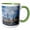 Green/White, variant on 3drose, New York, New York City. Downtown Cityscape with the Freedom Tower., 11oz Two-tone Red Mug