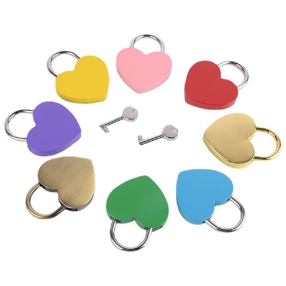 CSCHome Heart Shaped Lock Metal Love Locks 1PCS+key 1PCS