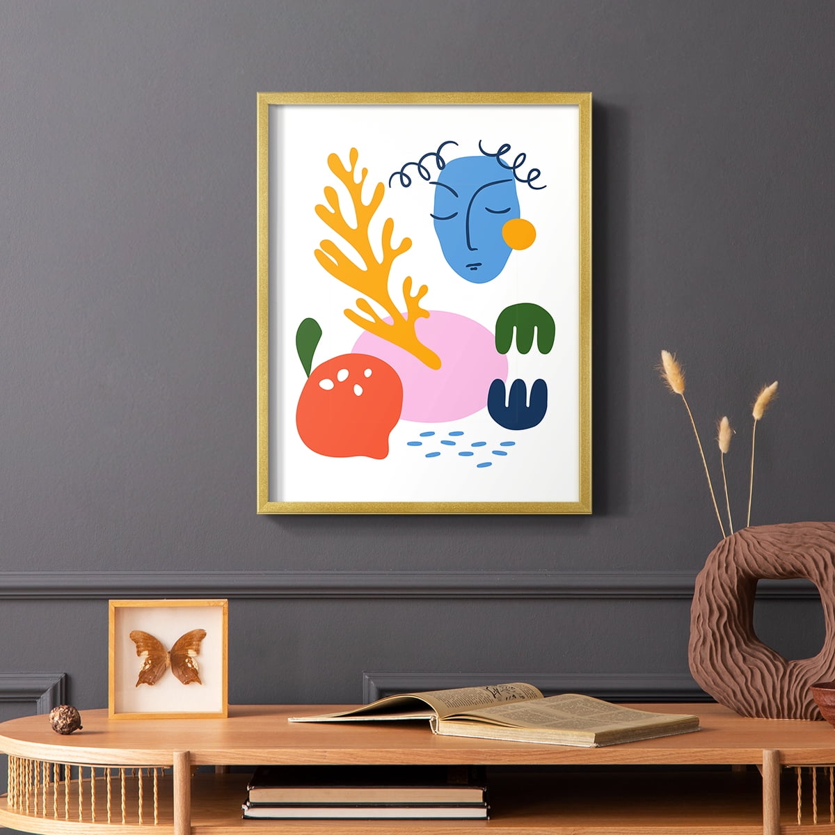 Matisse CDLIII in Gold Solid Wood Framed Print No Nail Hanging