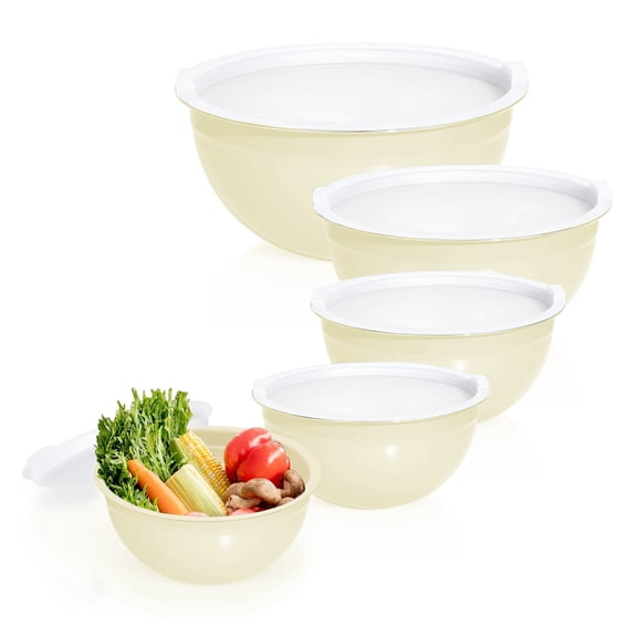 Laoyebaoho Stainless Steel Mixing Bowls with Lids, 5 Pcs Mixing Bowls for Kitchen
