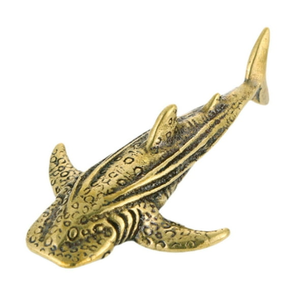 Luzkey Brass Shark Figurine Sea Figurine s Mini Shark Sculpture for Table Art Decoration Home Decor Office Desktop