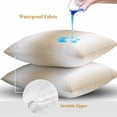 thumbnail image 4 of Beige White Ombre Throw Pillow Covers 24x24 Inch Set of 2, Abstract Art Modern Cream Gradient Waterproof Outdoor Pillow Covers, Decorative Cushion Pillowcases for Couch, Sofa, Bed, Garden, Patio, 4 of 9