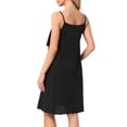 thumbnail image 3 of INSPIRE CHIC Women's Nightgown Spaghetti Strap Lingerie Nightdress Full Slip Ruffle Cami Slip Chemise Soft Sleepwear S Black, 3 of 6