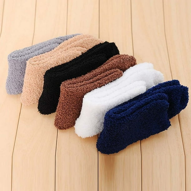Xiao Hua pares de calcetines de felpa para hombre, pantuflas cómodas, calcetines de felpa, calcetines de invierno cálidos y suaves para cabina, calcetines cómodos de lana para dormir.