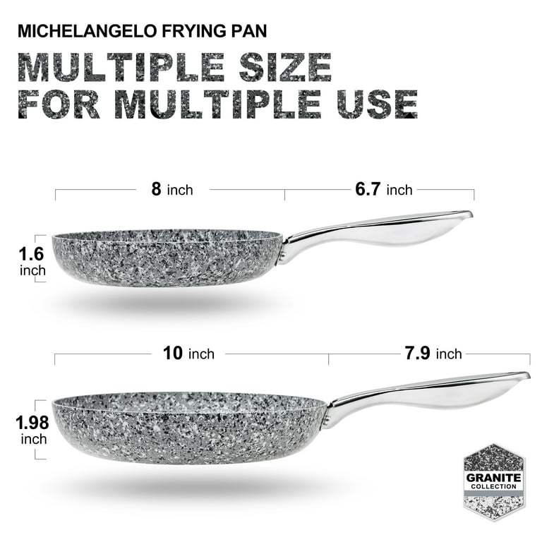 MICHELANGELO Pots and Pans Set 8 Piece, Cookware with Granite Coatings for  Super Nonstick Result, Essential Stone Utensil