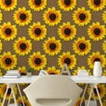thumbnail image 2 of Ambesonne Garden Peel & Stick Wallpaper for Home, Sunflowers on Brown Back Art, 13"x72", Earth Yellow Marigold, 2 of 5