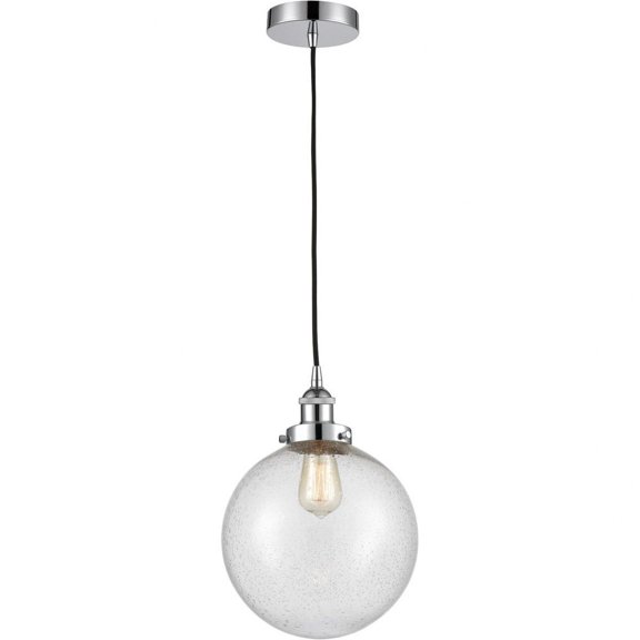 616-1PH-PC-G204-10 Innovations Lighting Beacon - 1 Light Mini Pendant In Industrial Style-13 Inches Tall and 10 Inches Wide-Polished Chrome